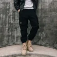 thumbnail image 3 of Pantalones Hombre Invierno Pantalones Cargo Moto para Hombre Multibolsillos Biker Multibolsillos Negro Ropa Calle Regular Fit Más Barato, 3 of 4