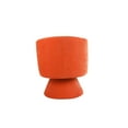 thumbnail image 3 of Orange Living Room Bedroom Chair With 360° Rotation - Linen Fabric, Sponge Cushion, Wooden Base Swivel 360-degree Accent In Furniture, Upholstery, Dense Fill, Construction, 3 of 6