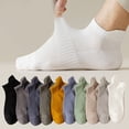 thumbnail image 2 of NUZYZ 1 Pair Men Boat Socks Low-cut Shallow Cotton Solid Color High Elasticity Anti-slip Soft Sweat-absorption Anti-shrink Sports Short Invisible Socks, 2 of 7