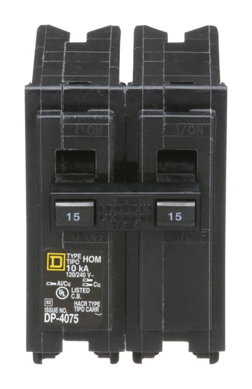 Square D  HomeLine  15 amps Surge  2-Pole  Circuit Breaker