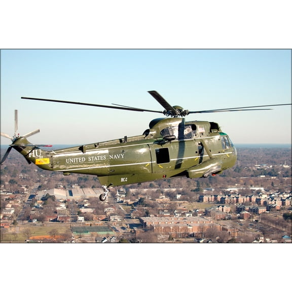 24"x36" Gallery Poster, U.S. Navy Sikorsky UH-3H Sea King helicopter norfolk va