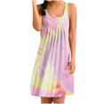 thumbnail image 2 of Robes Décontractées Walmart+ Week Aqestyerly Mode Femmes Imprimé Col Rond Aguichant Robe Débardeur Sans Manches Basique Midi Robe de Boîte de Nuit HWRETIE, 2 of 6