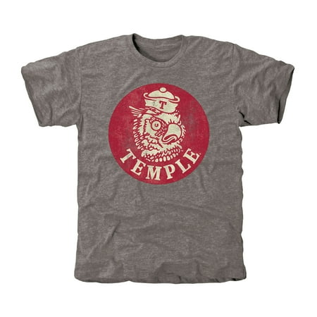 Temple Blend - Temple Owl Originals Campus Button Tri-Blend T-Shirt - Ash