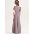 thumbnail image 2 of Drtj 2-14T Kids Teens Junior Bridesmaid Flower Girl Dresses Formal Dresses V-Neck Floor-Length Chiffon, 2 of 7