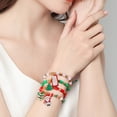 thumbnail image 5 of Qocolhg Christmas Decorations Indoor Outdoor, Christmas Bracelet Multi Layered Stackable Artificial Beaded Chain Jewelry Jewelry Bag Snowflake Christmas Tree Reindeer Bracelet Set, on Sale Clearance!, 5 of 6