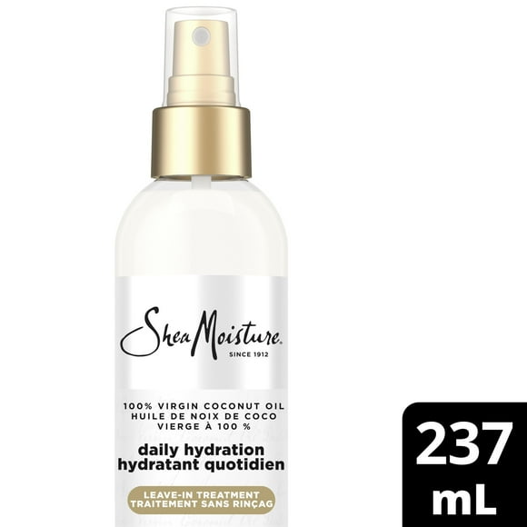 SheaMoisture Daily Hydration Leave-In Hair Treatment hair care for all hair types 100% Virgin Coconut Oil with Coconut Oil, Coconut Milk, Acacia Senegal