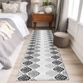 thumbnail image 5 of Vintage Floral Washable Runner Rugs 2'x6', Black Gray Flower Pattern Country Gradient Low Pile Throw Entryway Rug Non-Slip Sturdy Edge Binding Carpet for Indoor Bedside Entrance Bedside, 5 of 9