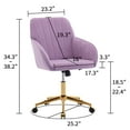 thumbnail image 7 of Ergonomic Office Chair, Adjustable Swivel Desk Chair with Golden Base, Velvet Upholstery with Memory Foam Cushion, Task Chair for Home Office,Lilac, 7 of 7
