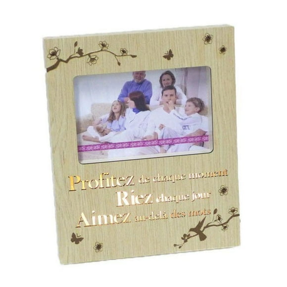 7.5 X 9" Led 'Profitez De Chaque Moment Riez Chaque Jour, Aimez Au Dela Des Mots' Holds 4.X 6" Photo Frame