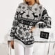 thumbnail image 5 of Suéter navideño de manga larga para mujer, Jersey de punto cálido con ciervo, Top, jerséis de talla holgada, gran oferta, invierno y otoño, 5 of 5
