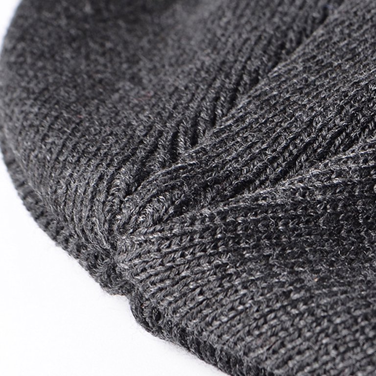 Men\'s Winter Knitting Hats Plain Skull Beanie Cuff Toboggan Knit Cap Luxtrada Mens Winter Warm Knitting Hats Plain Skull Beanie  main image 4