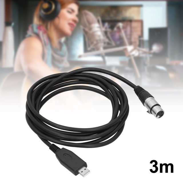 USB To XLR Female, Microphone Cable Convenient Use No Need To Install a Driver for Female Microphone Cable 2m / 6.6ft, / 9.8ft