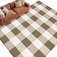 thumbnail image 2 of Brown Plaid Area Rug 5x8 FT, Non Slip Bedroom Throw Carpet, Spring Summer Farmhouse Buffalo Checkered Washable Soft Floor Carpet Non-Shedding Rug for Living Room Nursery Dorm Office, 2 of 9