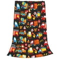 thumbnail image 2 of Honeii Construction Truck Print Fleece Blanket - Throw Blanket for Bed, Sofa, Couch, Camping, and Travel , Microplush Ultra Soft Warm Blanket-50"x40", 2 of 7