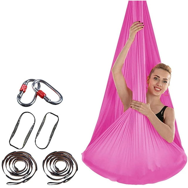 Paño de yoga antigravedad, tela de yoga aérea hamaca columpio de yoga para yoga antigravedad, ejercicios de inversión 400 * 280 cm rosa Jormftte LN-2266-8
