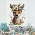thumbnail image 2 of Designart Cute Baby Fox With Floral Crown II Canvas Wall Art, 2 of 5