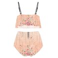 thumbnail image 3 of Hvot&aat Women Two Piece Ruffle High Waisted Bikini Set Spaghetti Straps Retro Floral Printed Bathing Suits Lightweight Swimsuit, 3 of 4