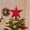 Red, variant on SHJHENG Christmas Tree Topper Star, 5 Pointed Glitter Coated Plastic Star with Secure Base, Xmas Tree Top Ornament for Holiday Party Home Decor, Red Green Blue 1 Pack