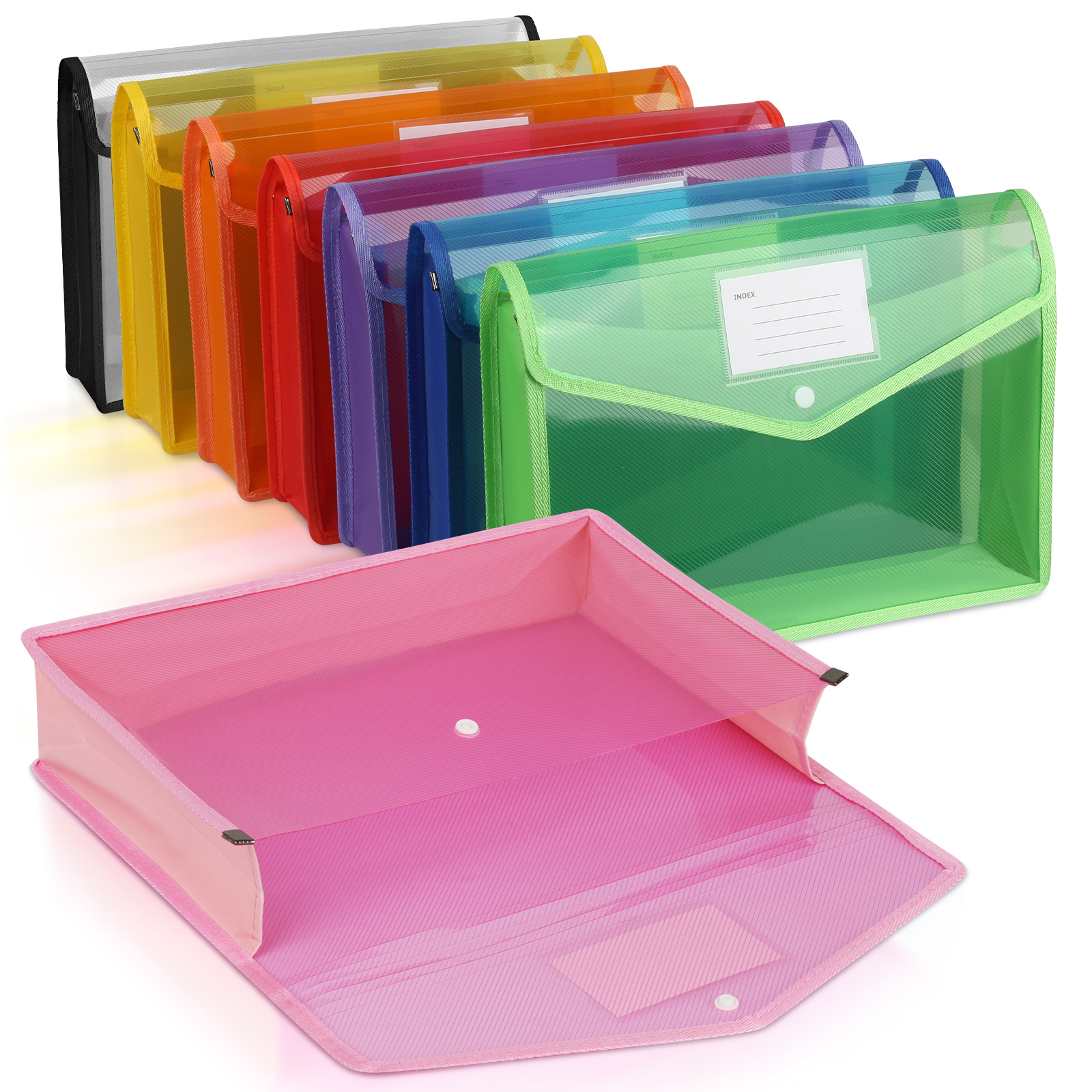 Phancir Plastic Expanding File Folders, 8-Pack photo 1