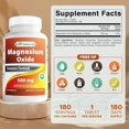 thumbnail image 2 of Best Naturals Magnesium Oxide Mineral Supplement, 500 mg, 180 Tablets, 2 of 8