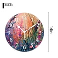 thumbnail image 2 of 14 Inch Wall Clock Battery Operated Silent Clock Decorative for Office, Kitchen, Outdoor, Living Room，Sunset Meadow Vibrant Landscape Delicate, 2 of 4