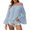 Light Blue, variant on Tqcoqu Women's Off Shoulder Top,Ruffle Long Sleeve Chiffon Blouse,Casual Loose Trendy Shirts,Army Green Women's S-XXL