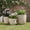 Light beige, variant on Harper & Bright Designs Outdoor Concrete Planter Set of 3, Patio Egg-Shaped Flower Pots Stone-Look Textured with Drainage Holes and Rubber Plug for Garden Poolside, Beige