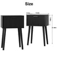 thumbnail image 3 of Juego de mesitas de noche LAATOOREE con puerta estriada y patas de madera maciza, 3 of 6