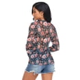 thumbnail image 2 of Ice Silk Mesh Long Sleeve Top Cooling Comfort Women's Crewneck Mesh Tops Casual Shirt Large Pink Roses X-Large, 2 of 6