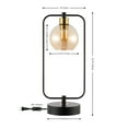 thumbnail image 3 of SAFAVIEH Jayson 23 in. Modern Black Iron Table Lamp with Amber Shade, 3 of 6