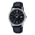 thumbnail image 1 of Reloj Casio Mtpv002 L1b3 Hombre Fechador Correa Correa Negro Bisel Plateado Fondo Negro MTP-V002L-1B3, 1 of 7
