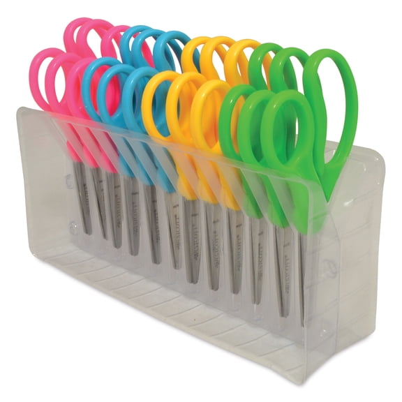 Westcott 5-Inch Assorted Pointed Kids Scissors, 12-Pack, Preschool Educational Level