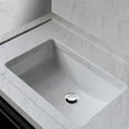 thumbnail image 2 of Highpoint Collection Undermount Bathroom Sink – 18"x12 White Rectangular Single Bowl Sink with Overflow, for Vanity – Porcelain Enamel Glaze Ceramic, Scoop Bottom, Template Included HP-1812W, 2 of 4