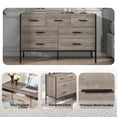 thumbnail image 6 of Miekor Furniture Wood Dresser with 7 Drawers, Wooden Storage Closet for Bedroom, Solid Clothes Cabinet with Sturdy Steel Frame, 48.58"W×15.75"D×31.22"H, 48 inch, Rustic Grey B5A3452, 6 of 9