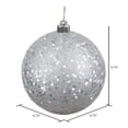 thumbnail image 2 of Vickerman 4.75" Silver Sequin Ball Ornament, 4 per Bag, 2 of 5