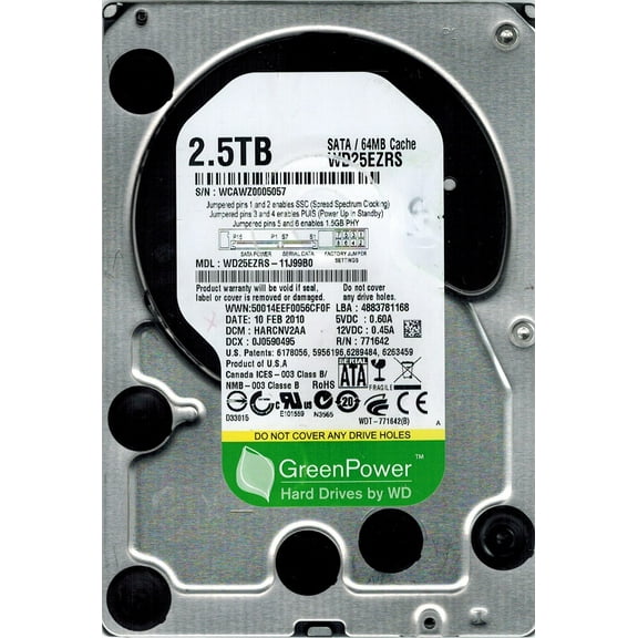Western Digital WD25EZRS-11J99B0 2.5TB DCM: HARCNV2AA
