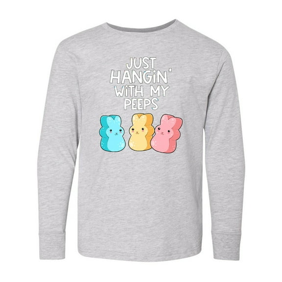 Inktastic Easter Hangin' with My Peeps Long Sleeve Youth T-Shirt