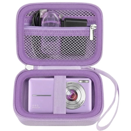 Case Compatible with VAHOIALD FHD 1080P Digital Camera/for CAMKORY Digital Point and Shoot/for KODAK PIXPRO FZ45-BK 16MP Vlogging/for IWEUKJLO/for Nsoela, Holder for SD Card More (Purple)
