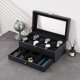 thumbnail image 3 of ProCase Caja para Reloj de 12 Ranuras, Estuche Organizador de Relojes de 2 Pisos con Tapa Vidrio Anti-polvo Almacenaje Guardarrelojes para Hombres y Mujeres (NegroRayado), 3 of 14