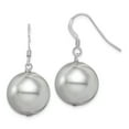 thumbnail image 1 of 925 Sterling Silver Rhodium-plated 14-15 Grey Shell Pearl Dangle Earrings; for Adults and Teens; for Women and Men, 1 of 3