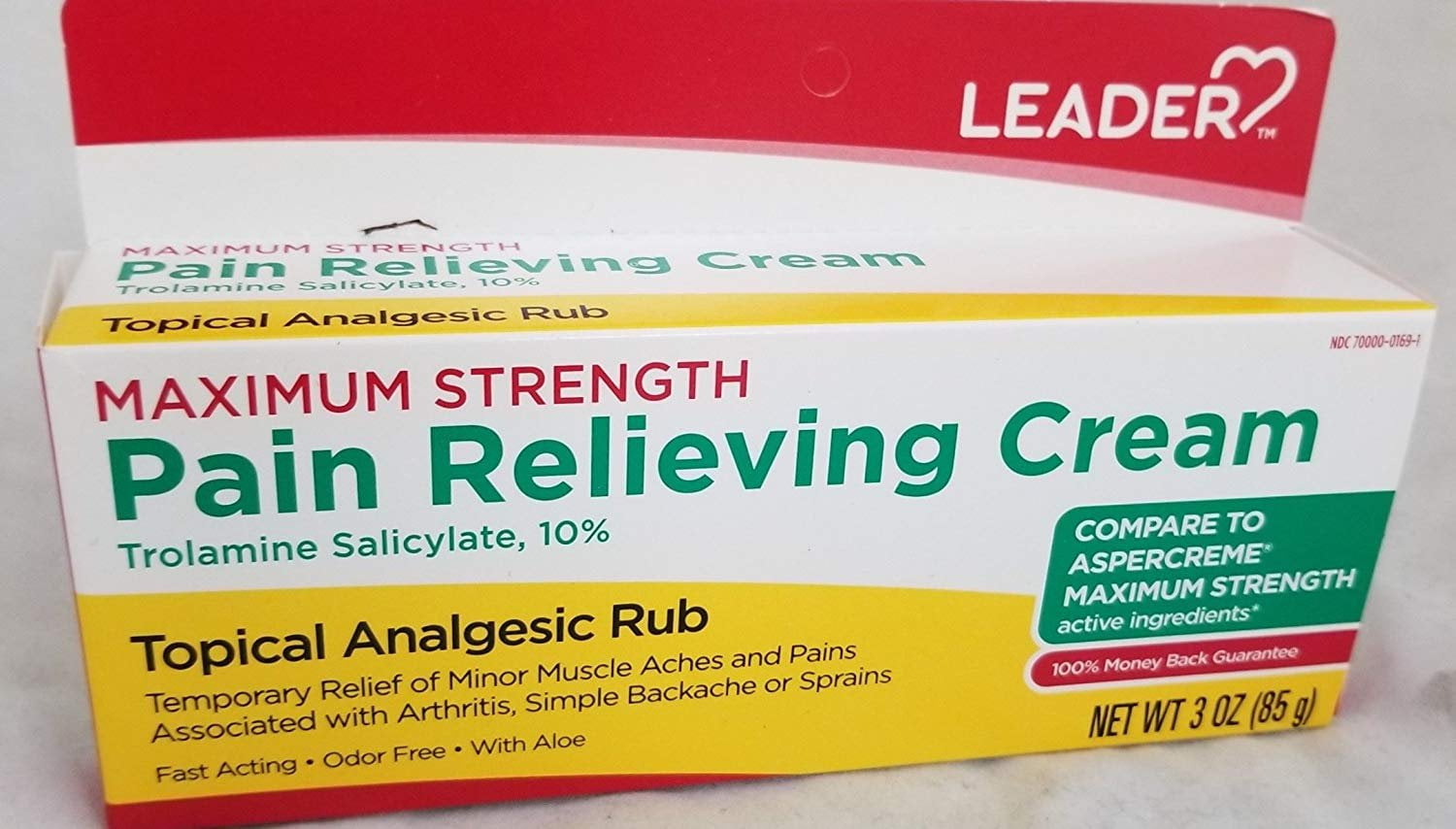 Leader Maximum Strength Pain Relieving Cream, 3oz. Per Tube