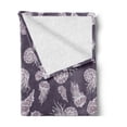 thumbnail image 2 of Jellyfish Soft Flannel Fleece Throw Blanket, Image of Ammonites Jelly Fishes and Sea Shells in Repeated Pattern, Cozy Plush for Indoor and Outdoor Use, 50" x 60", Eggplant and Grey Pink, by Ambesonne, 2 of 5