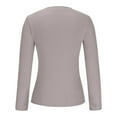 thumbnail image 6 of FAIWAD Women's Slim Round Neck Long Sleeve Basic Top Fall Winter Basic Solid Color Pullover Top, 6 of 6