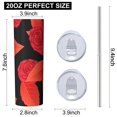 thumbnail image 3 of Rose 20 Oz Stainless Steel Skinny Tumbler – Vacuum Insulated Slim Travel Cup with Lid & Stainless Steel Straw, 360° Full Wrap Printed Tumbler for Home, Office & Outdoor Use, Spring, Floral, 3 of 6