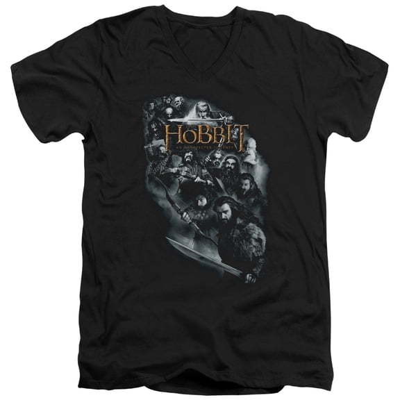 The Hobbit - Cast Of Characters - Slim Fit V Neck Shirt - Medium