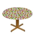 thumbnail image 3 of HAOXIT Fruit Theme Banana Strawberry Round Tablecloth Waterproof Durable Cloth Tablecloths Washable Fabric Table Cover Wrinkle Resistant Table Cloth for Indoor Outdoor Kitchen Party Dining Room 54-58, 3 of 8