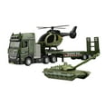 thumbnail image 3 of Camión de remolque de juguete a escala 1/50, camión de ingeniería de aprendizaje temprano con minihelicóptero, vehículo extraíble para niños de 2, 3, tanque, 3 of 8