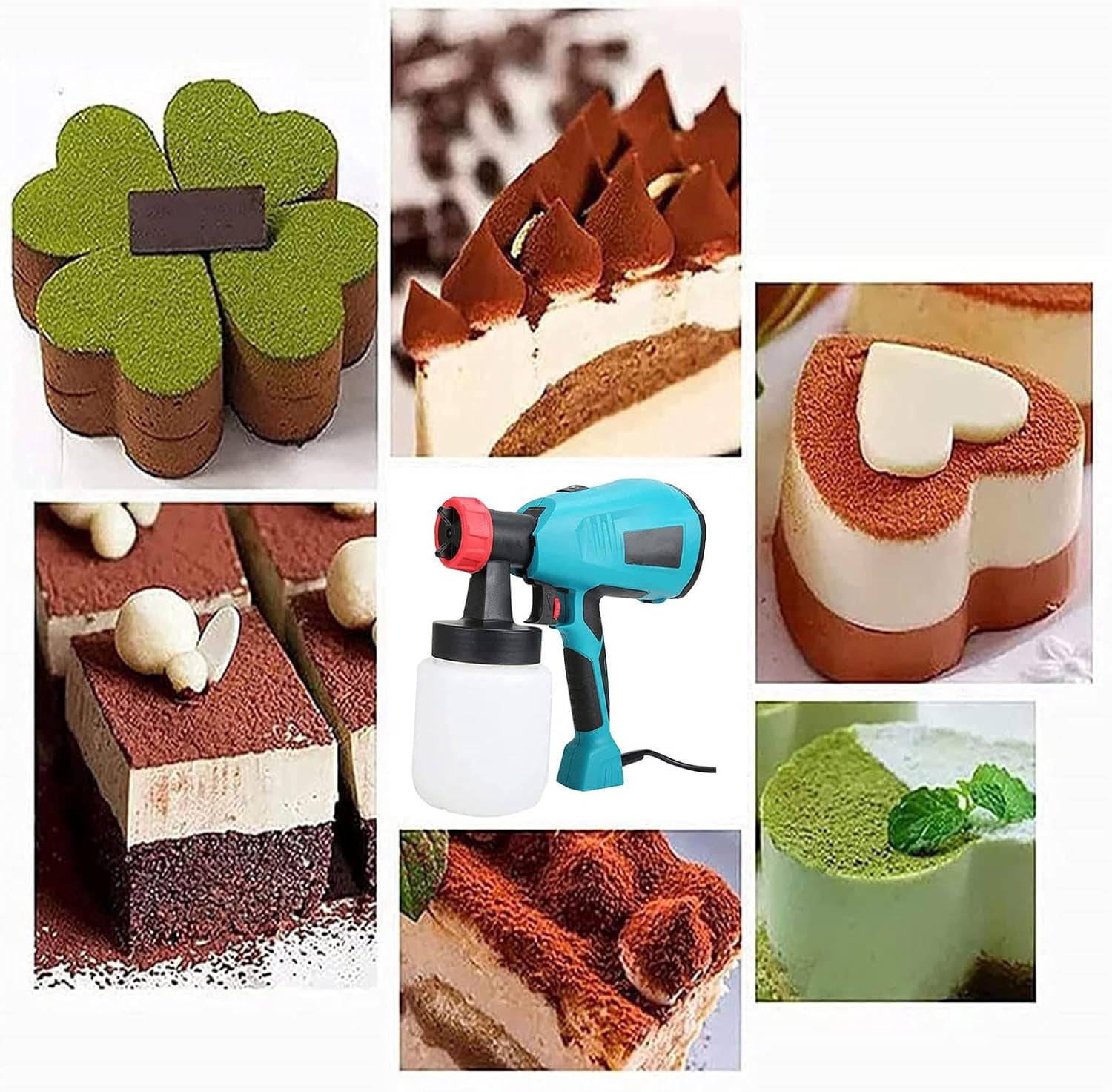Airbrush Machine for Cakes, 400W Electric Cake Chocolate Spray Gun, Handheld Latex Paint Spray Gun Baking Sprayer for Cake, Chocolate Decoration