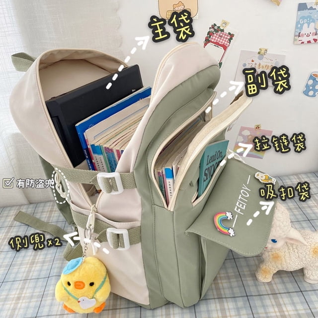 Ready Stock Mochila Para Mujer De Estudiante Bolsa Escolar Versión Coreana Escuela Secundaria Estilo Mori Todo Combinado Gran Capacidad Pequeña Fresca Hi