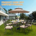 thumbnail image 2 of 7-Piece Cast Aluminum Outdoor Table and Chairs, Antique Bronze Patio Dining Sets Include 60" Large Patio Dining Table and 6 Chairs with Removable Cushion, 2 of 6